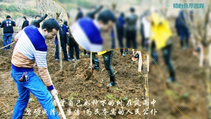 松桃纪检干部植苗添绿 树清风扬正气