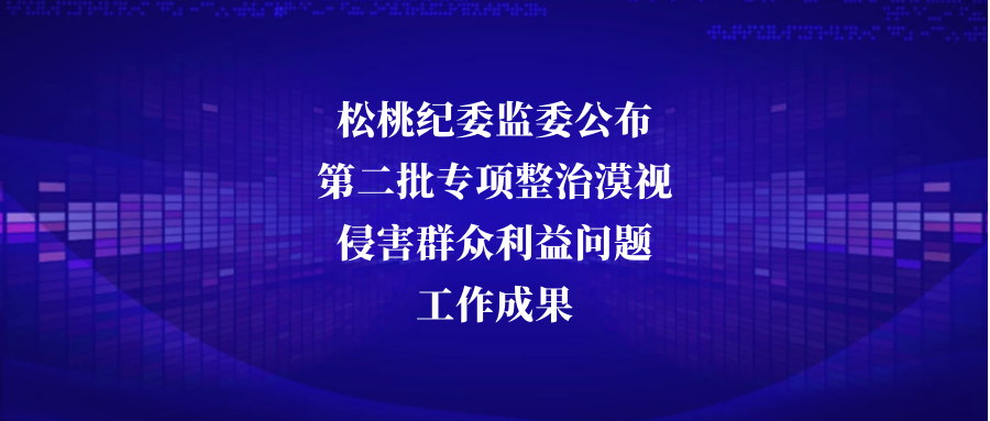 松桃纪委监委公布第二批专项整治漠视侵害群众利益问题工作成果