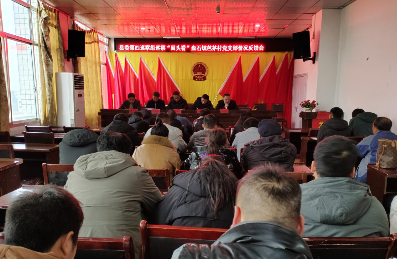 县委第四巡察组向盘石镇芭茅村党支部反馈巡察情况